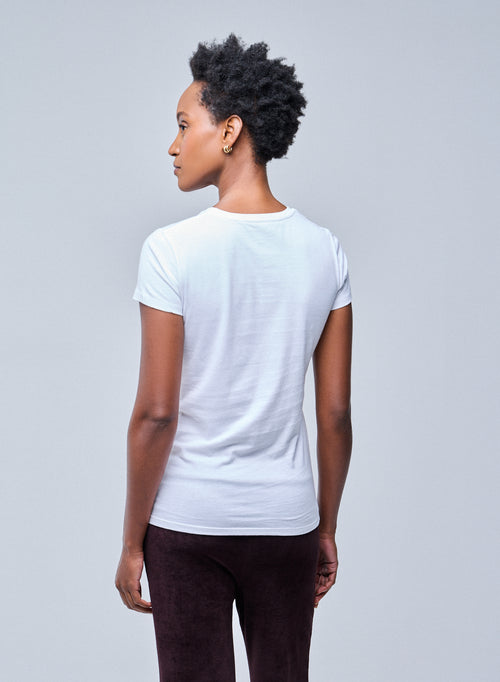 "Camiseta Jamie cuello redondo manga corta de Algodón Deluxe" - MAJESTIC FILATURES