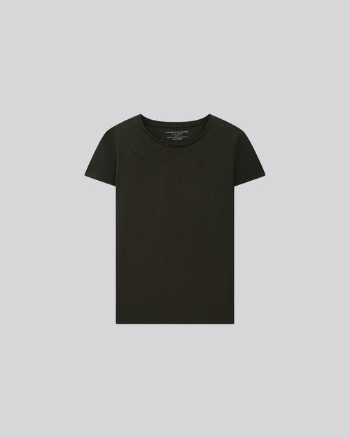 Grünes Kurzarm-T-Shirt mit Rundhalsausschnitt aus Bio-Baumwolle - MAJESTIC FILATURES