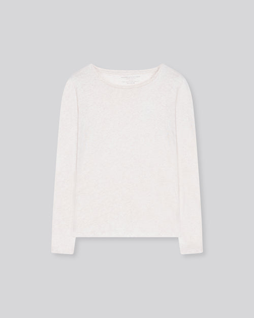 Beige Round Neck Short Sleeve T-Shirt in Organic Cotton - MAJESTIC FILATURES