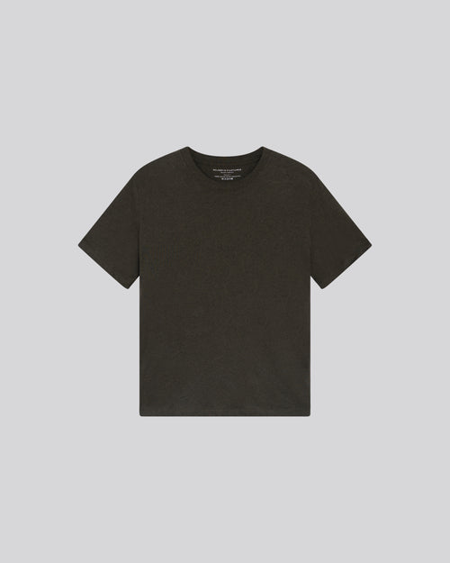 Camiseta Verde Cuello Redondo Mangas Cortas en Algodón Orgánico - MAJESTIC FILATURES