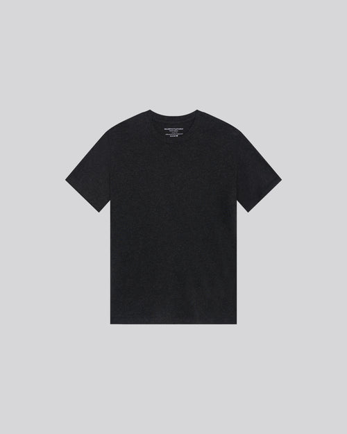 Schwarzes Kurzarm-T-Shirt mit Rundhalsausschnitt aus Deluxe-Baumwolle - MAJESTIC FILATURES