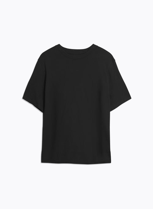 Camiseta negra de manga corta y cuello redondo - MAJESTIC FILATURES