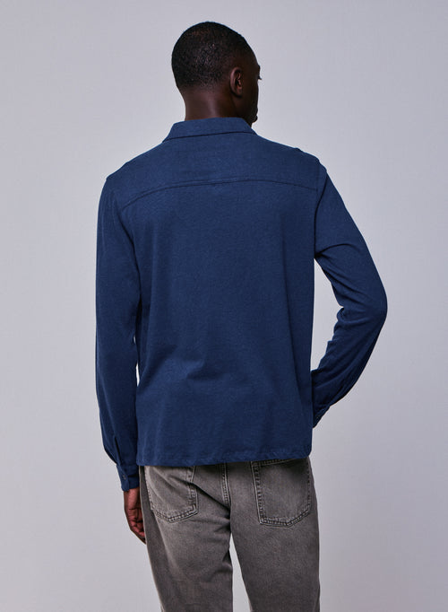 Blue Shirt Langarmshirt aus Bio-Baumwolle - MAJESTIC FILATURES