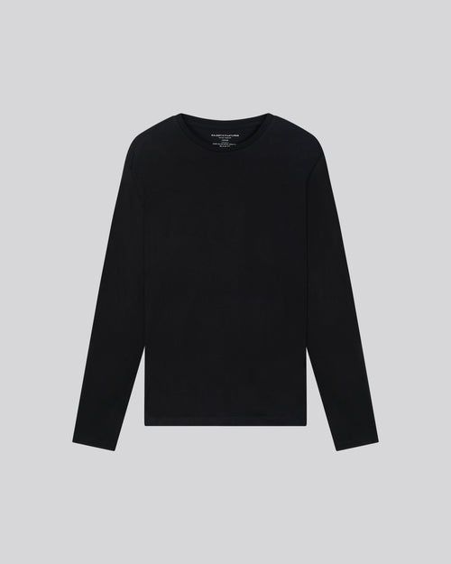James T-Shirt Rundhalsausschnitt Langarm aus Deluxe-Baumwolle - MAJESTIC FILATURES