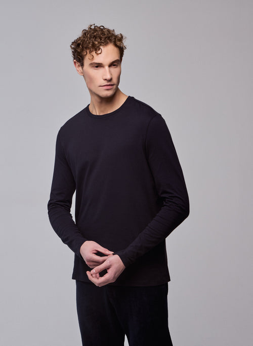 James Deluxe Cotton long sleeve round neck T-shirt - MAJESTIC FILATURES