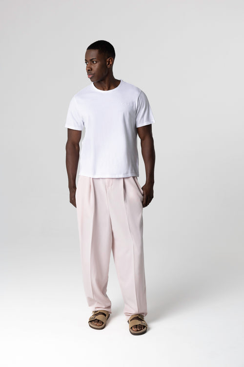 T-shirt Blanc Col Rond Manches Courtes en Coton Organique - MAJESTIC FILATURES