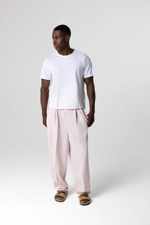 T-shirt Blanc Col Rond Manches Courtes en Coton Organique - MAJESTIC FILATURES