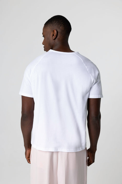 White Round-Neck Short-Sleeve Organic Cotton T-Shirt - MAJESTIC FILATURES