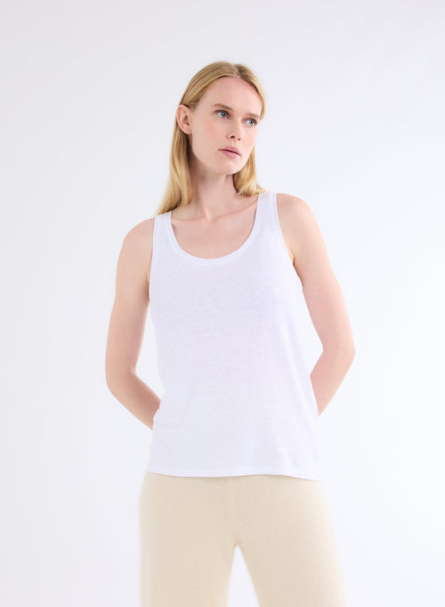 "U-Ausschnitt Tank Top Leinen / Elasthan" - MAJESTIC FILATURES