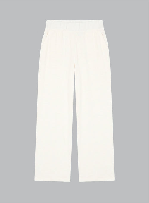 Pantalon Crème en Lin / Elasthanne - MAJESTIC FILATURES