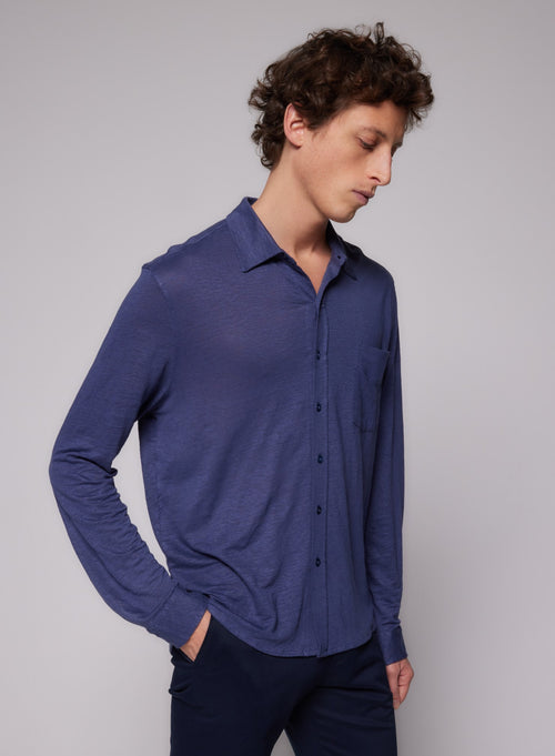 Long Sleeve Shirt in Linen / Elastane - MAJESTIC FILATURES