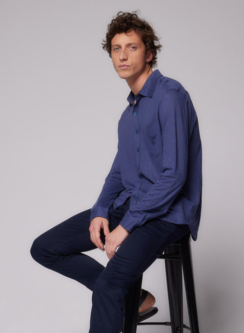 Long Sleeve Shirt in Linen / Elastane - MAJESTIC FILATURES