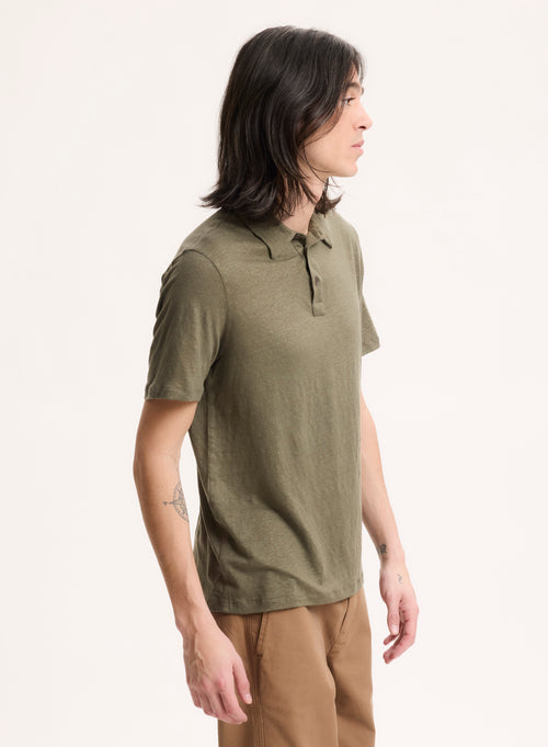 Polo Vert Col Polo Manches Courtes - MAJESTIC FILATURES