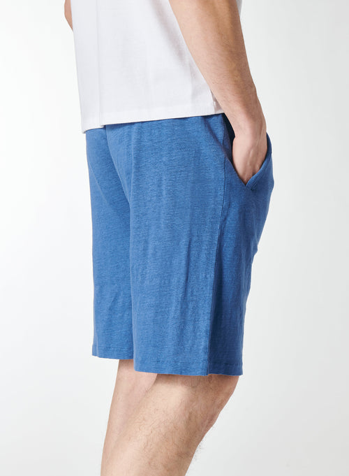 Blaue Shorts aus Leinen / Elasthan - MAJESTIC FILATURES