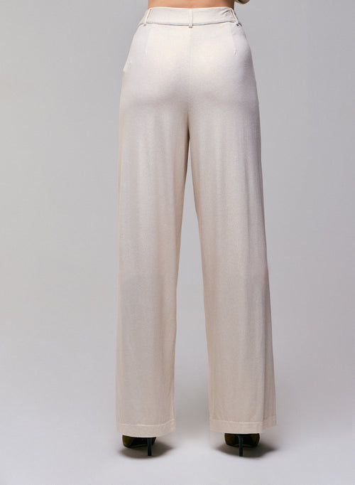White Viscose/Elastane Pants - MAJESTIC FILATURES