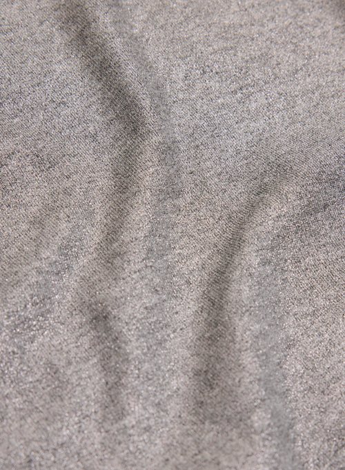 Graues Kurzarm-T-Shirt aus Viskose / Elasthan mit V-Ausschnitt - MAJESTIC FILATURES