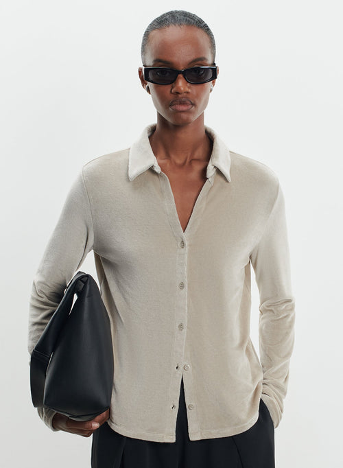 Camisa de algodón orgánico, modal y elastano - MAJESTIC FILATURES