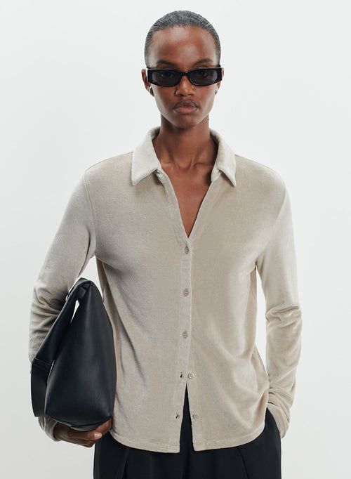 Camisa de algodón orgánico, modal y elastano - MAJESTIC FILATURES