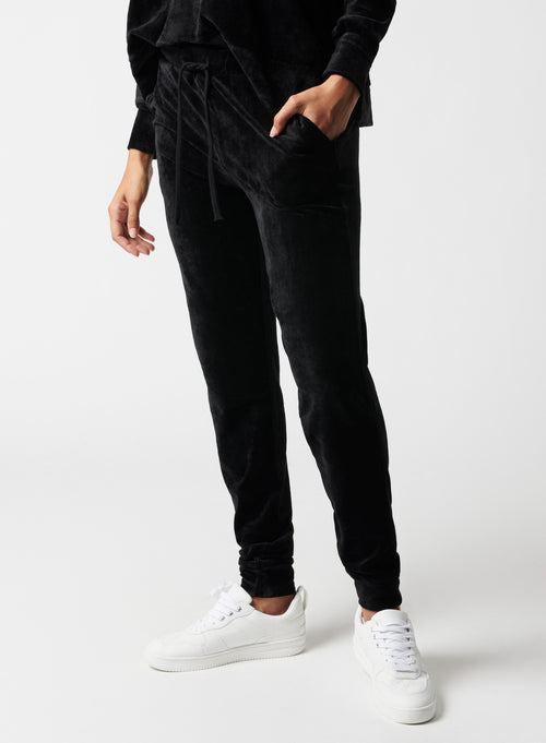 Black Cotton/Modal/Elastane Pants - MAJESTIC FILATURES