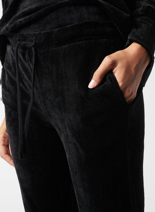 Black Cotton/Modal/Elastane Pants - MAJESTIC FILATURES