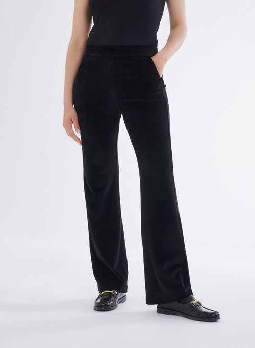 Pantalon Noir en Coton organique, Modal et Elasthanne - MAJESTIC FILATURES