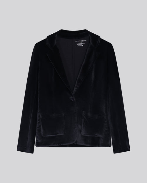 Long-sleeved Navy Jacket in Organic Cotton / Modal / Elastane - MAJESTIC FILATURES