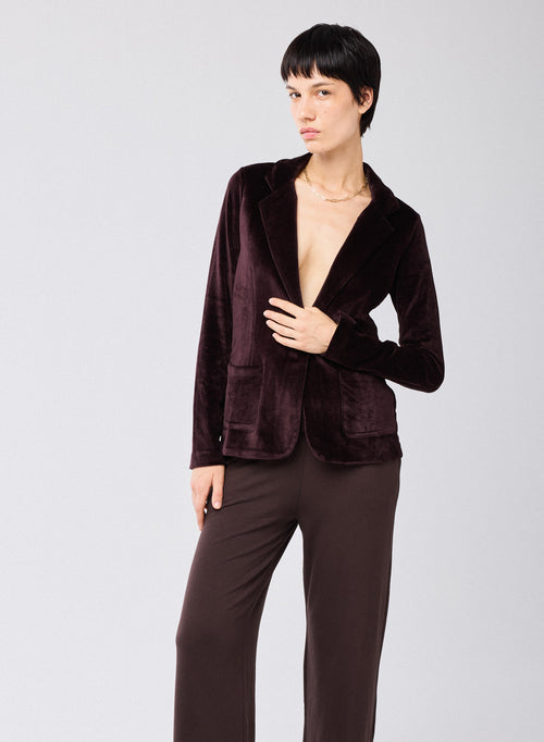 Purple Jacket Long Sleeves in Organic Cotton / Modal / Elasthanne - MAJESTIC FILATURES
