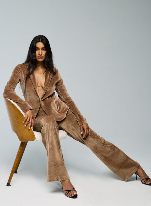 Beige Jacket Long Sleeve Jacket in Organic Cotton / Modal / Elastane - MAJESTIC FILATURES