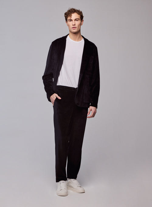 Chaqueta negra Chaqueta de manga larga en algodón orgánico / modal / elastano - MAJESTIC FILATURES