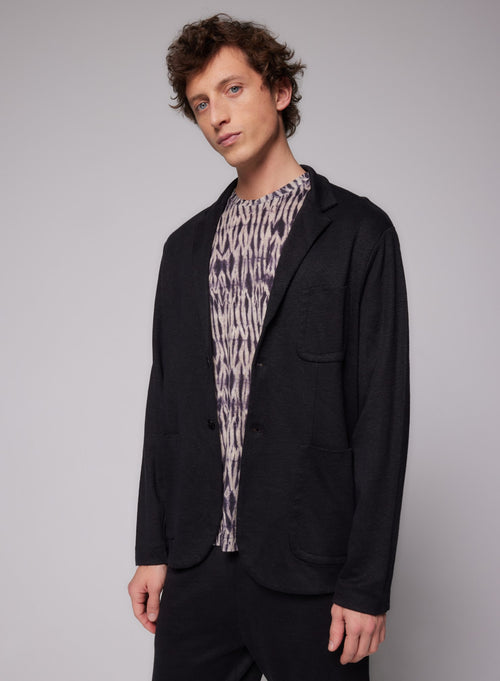 "Long Sleeve Jacket in Linen" - MAJESTIC FILATURES