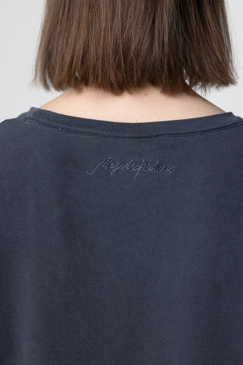 T-shirt Noir Col Rond Manches Courtes en Coton / Elasthanne - MAJESTIC FILATURES