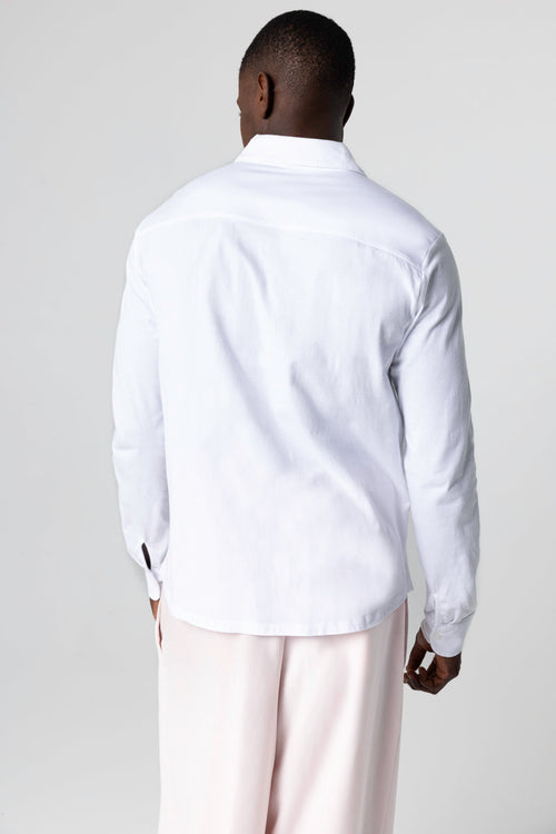Chemise Blanche Manches Longues en Coton Organique / Elasthanne - MAJESTIC FILATURES