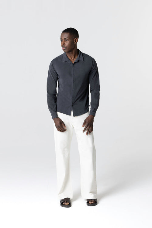 Herman Hemd mit langen Ärmeln aus Baumwolle / Elastan - MAJESTIC FILATURES