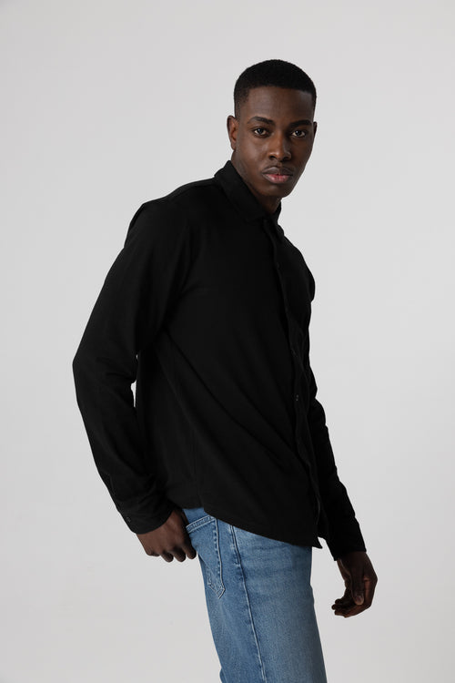 Black Long Sleeve Shirt - MAJESTIC FILATURES