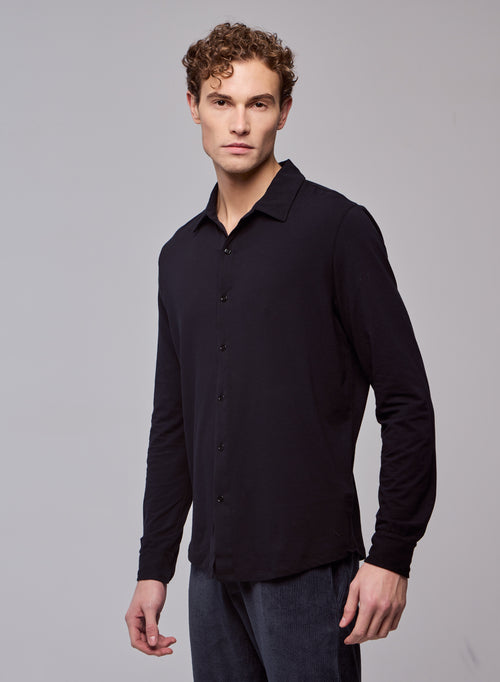 Black Long Sleeve Shirt - MAJESTIC FILATURES