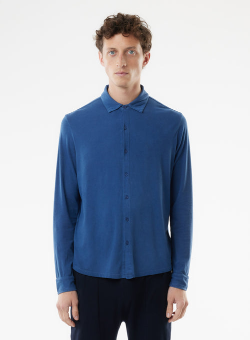 Blue Long Sleeve Shirt - MAJESTIC FILATURES