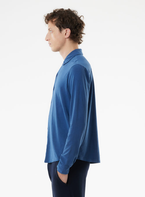 Blue Long Sleeve Shirt - MAJESTIC FILATURES