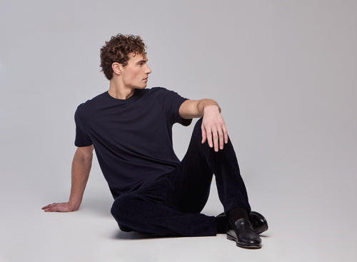 Marine Harold short-sleeved round-neck T-shirt in organic cotton - MAJESTIC FILATURES