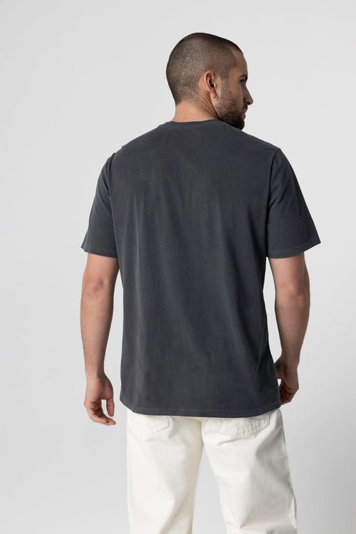 Camiseta carbonero de cuello redondo y manga corta de algodón orgánico/elastano - MAJESTIC FILATURES