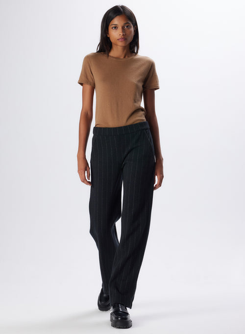 Pantalon Noir en Laine Mérinos et Coton - MAJESTIC FILATURES