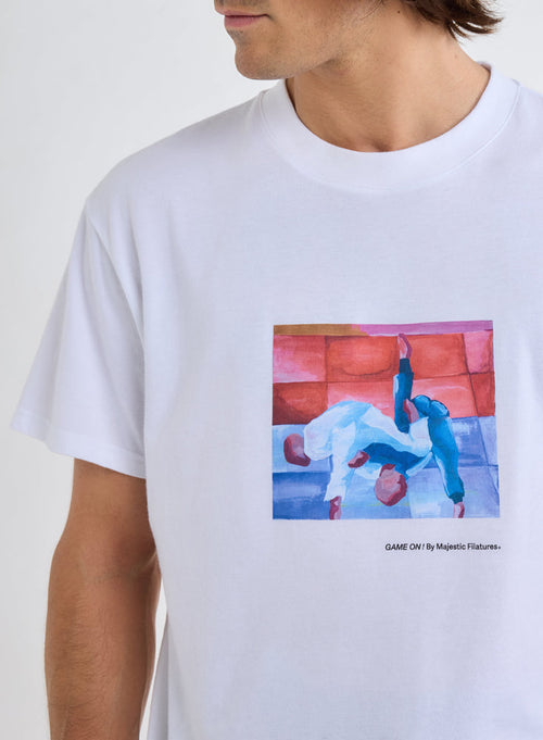 Kurzärmeliges T-Shirt mit Rundhalsausschnitt aus Bio-Baumwolle / recycelter© Baumwolle - MAJESTIC FILATURES