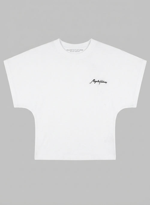 Camiseta blanca de cuello redondo y manga corta de algodón orgánico / algodón reciclado - MAJESTIC FILATURES