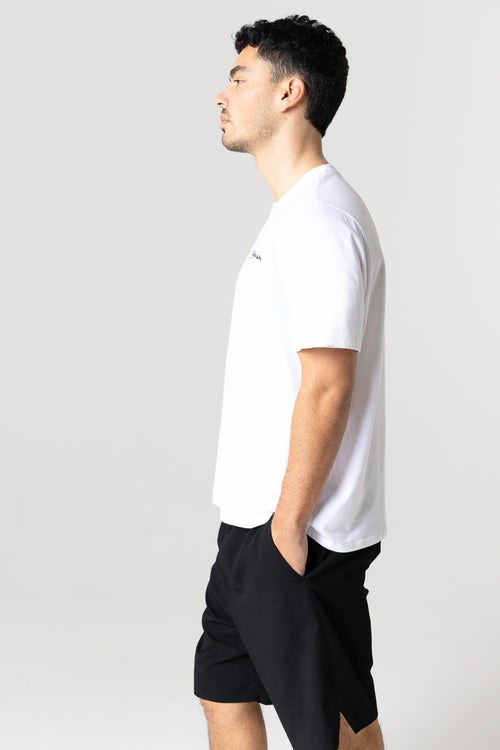 T-shirt Blanc Col Rond Manches Courtes en Coton Organique / Coton Recyclé - MAJESTIC FILATURES