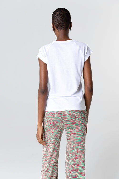 T-shirt Blanc Col Rond Manches Courtes en Lyocel / Tencel / Coton Organique - MAJESTIC FILATURES