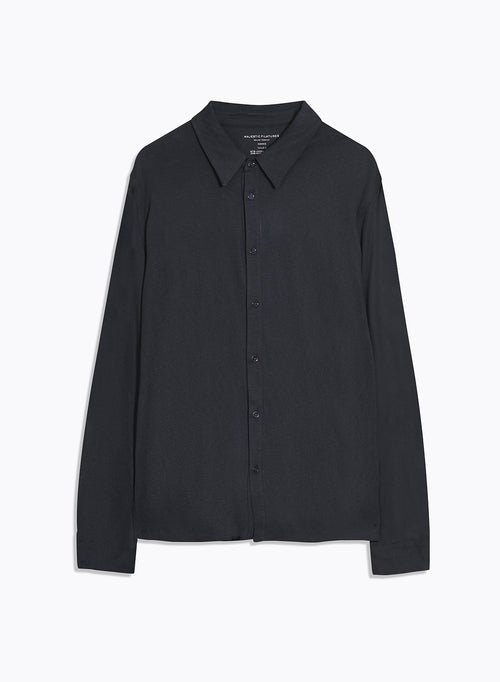 Chemise Marine Col Chemise Manches Longues en Lyocell / Tencel / Coton organique - MAJESTIC FILATURES