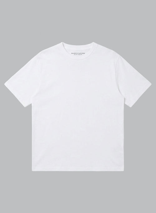 Round-Neck Short-Sleeve T-shirt in Lyocell / Tencel / Organic Cotton in Milk - MAJESTIC FILATURES