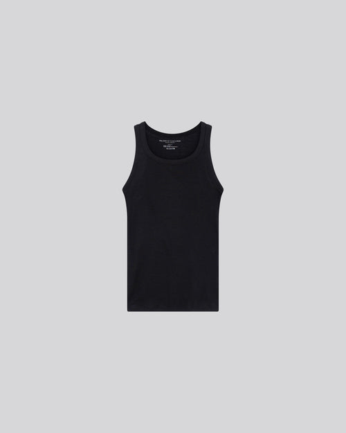 Schwarzes ärmelloses Tanktop mit Rundhalsausschnitt in Lyocel / Tencel / Baumwolle - MAJESTIC FILATURES