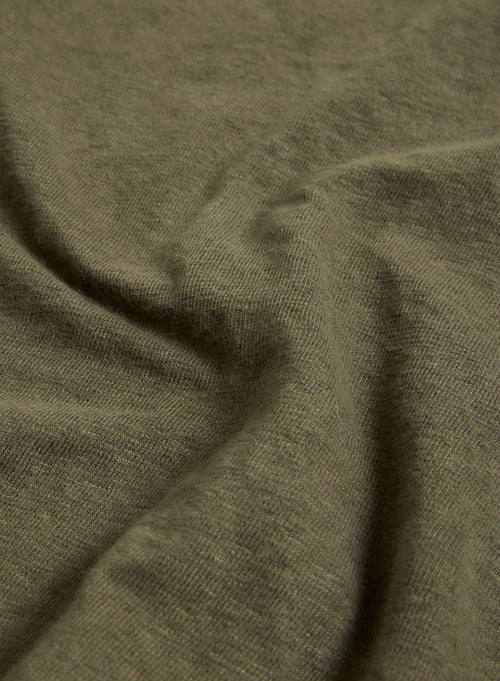 Camiseta de tirantes con cuello redondo de lino verde©/ elastano - MAJESTIC FILATURES