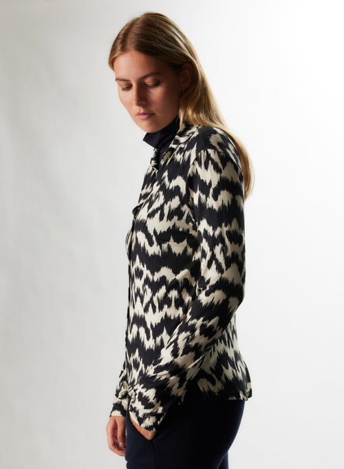 Chemise Marine Manches Longues en Viscose / Elasthanne - MAJESTIC FILATURES