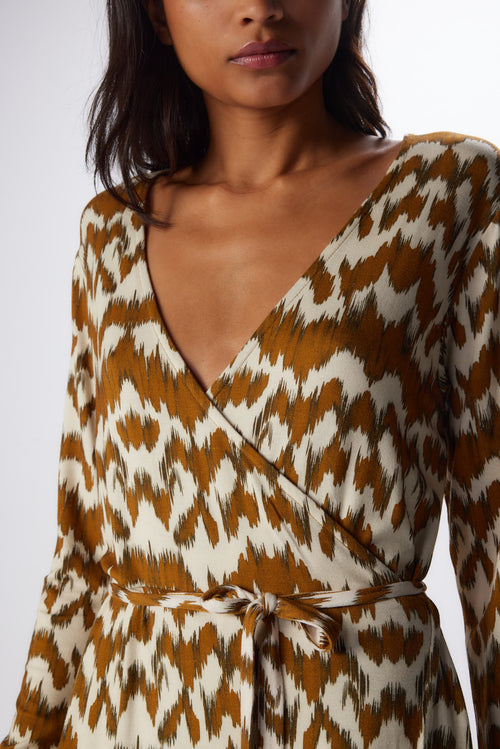 Ecorce V-Neck Long Sleeve T-Shirt in Modal / Cotton / Silk / Elastane - MAJESTIC FILATURES